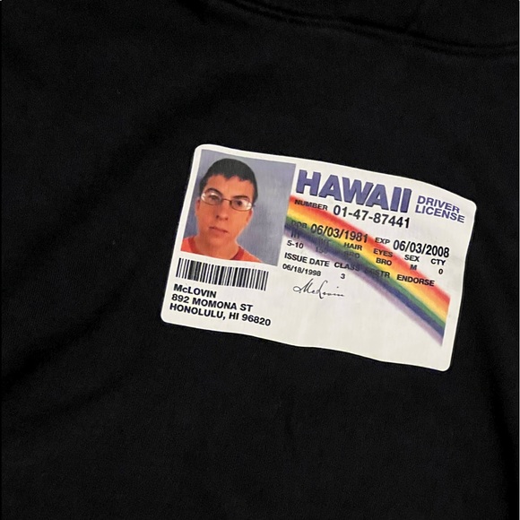 McLovin ID Hoodie From H&M - Picture 2 of 3